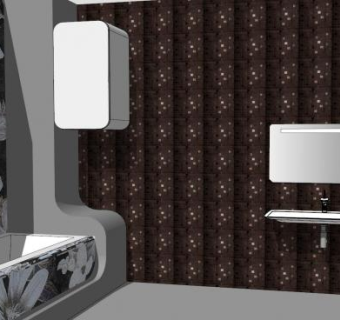 现代马赛克浴室SU模型下载_sketchup草图大师SKP模型