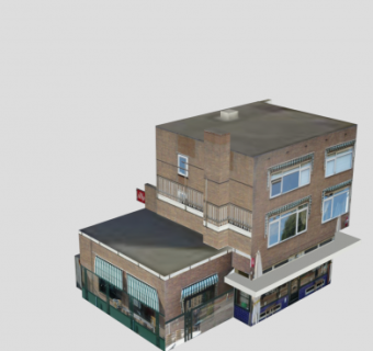 欧式咖啡馆建筑SU模型下载_sketchup草图大师SKP模型