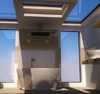 现代开放式浴室SU模型下载_sketchup草图大师SKP模型