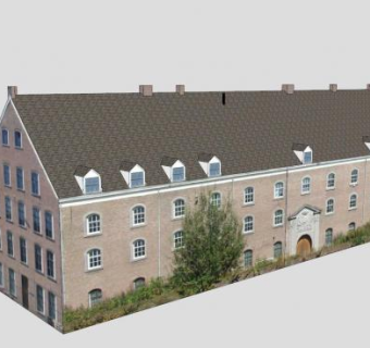 中世纪欧洲工厂建筑SU模型下载_sketchup草图大师SKP模型