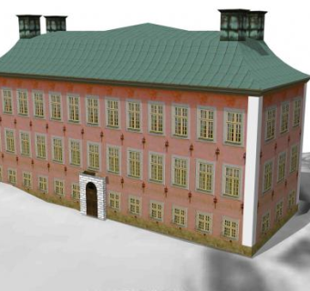 中世纪瑞典住宅建筑SU模型下载_sketchup草图大师SKP模型