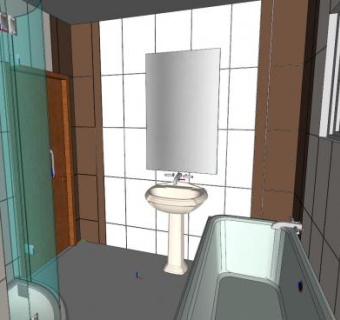 现代风格沐浴浴室SU模型下载_sketchup草图大师SKP模型
