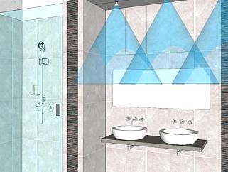 现代浴室洗手间SU模型下载_sketchup草图大师SKP模型