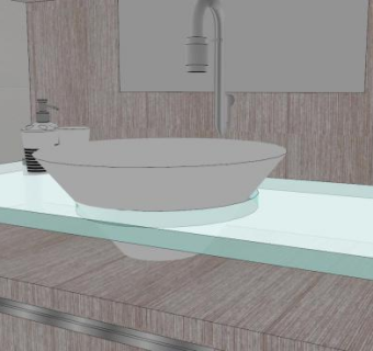 简单浴室卫浴装修SU模型下载_sketchup草图大师SKP模型