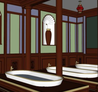 飞艇土耳其卫浴SU模型下载_sketchup草图大师SKP模型