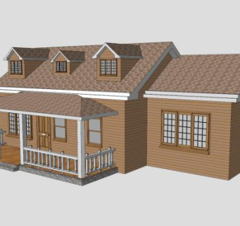 小型欧式平房建筑SU模型下载_sketchup草图大师SKP模型