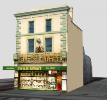 斯图尔特珠宝店建筑SU模型下载_sketchup草图大师SKP模型