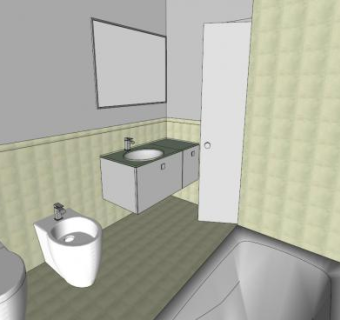 简单卫浴浴室SU模型下载_sketchup草图大师SKP模型