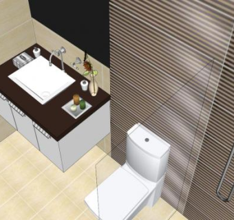 现代风格厕所卫浴柜SU模型下载_sketchup草图大师SKP模型