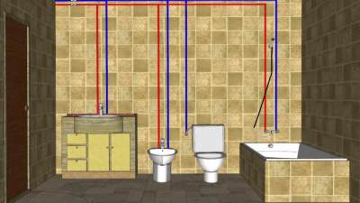 现代卫生浴室卫浴SU模型下载_sketchup草图大师SKP模型