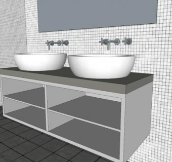 现代大理石浴室厕所SU模型下载_sketchup草图大师SKP模型