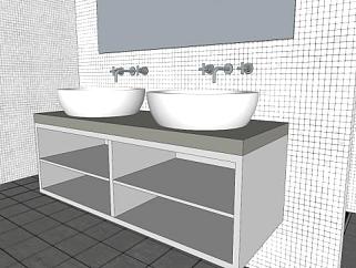 现代大理石浴室厕所SU模型下载_sketchup草图大师SKP模型
