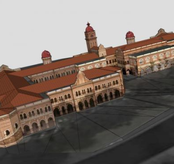 苏丹阿卜杜勒·萨玛德大厦建筑SU模型下载_sketchup草图大师SKP模型