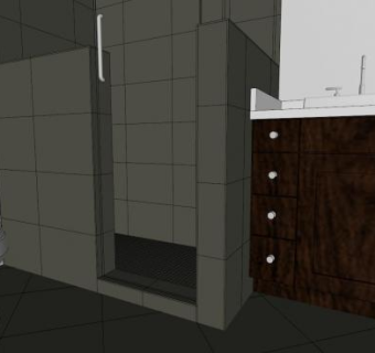 现代风格浴室卫生间SU模型下载_sketchup草图大师SKP模型