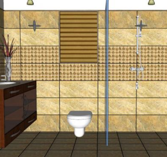 现代主卧卫生间SU模型下载_sketchup草图大师SKP模型