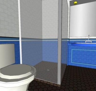 现代厕所房间SU模型下载_sketchup草图大师SKP模型