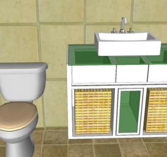 现代厕所卫生间SU模型下载_sketchup草图大师SKP模型