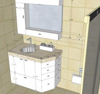 现代沐浴浴室柜浴室SU模型下载_sketchup草图大师SKP模型