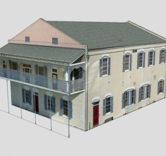美军指挥部大楼建筑SU模型下载_sketchup草图大师SKP模型