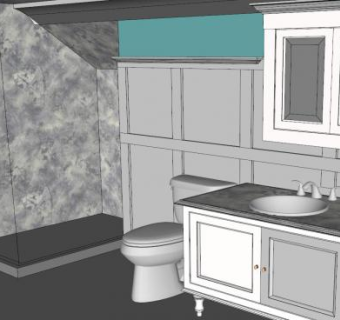 现代卫生间浴室卫浴SU模型下载_sketchup草图大师SKP模型