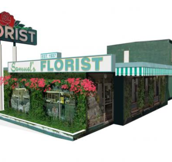 塞缪尔在伯班克的花店SU模型下载_sketchup草图大师SKP模型