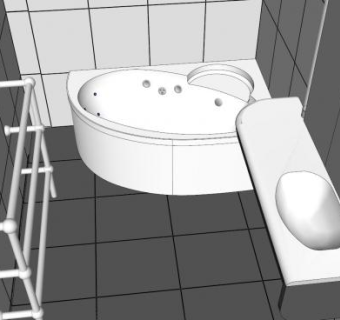 现代白色卫生间浴室SU模型下载_sketchup草图大师SKP模型