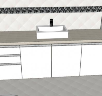 简欧风格卫生间浴室SU模型下载_sketchup草图大师SKP模型