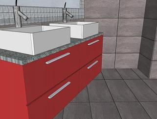 现代室内浴室装修SU模型下载_sketchup草图大师SKP模型