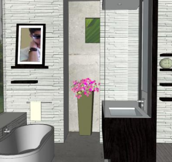 现代淋浴卫生间SU模型下载_sketchup草图大师SKP模型