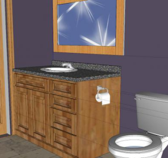 厕所卫生间梳妆台SU模型下载_sketchup草图大师SKP模型