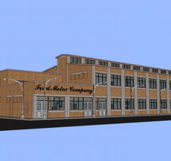 福特公寓大楼建筑SU模型下载_sketchup草图大师SKP模型