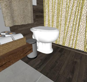 休闲风格厕所卫浴SU模型下载_sketchup草图大师SKP模型