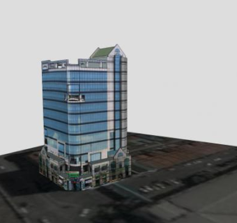 现代11层商业大厦SU模型下载_sketchup草图大师SKP模型