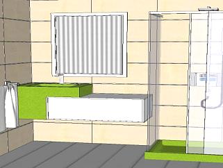 现代小型浴室淋浴SU模型下载_sketchup草图大师SKP模型