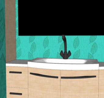 现代绿色浴室SU模型下载_sketchup草图大师SKP模型