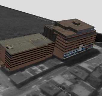 大西洋广场和停车场SU模型下载_sketchup草图大师SKP模型