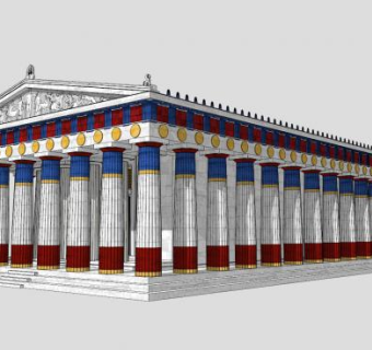 帕特农神庙建筑SU模型下载_sketchup草图大师SKP模型