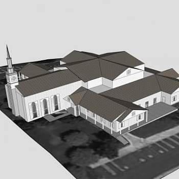 耶稣基督后期圣徒教会建筑SU模型下载_sketchup草图大师SKP模型