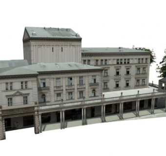 阿卡迪亚复古大厦建筑SU模型下载_sketchup草图大师SKP模型