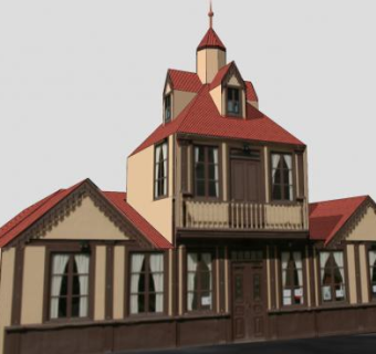 复古酒庄房屋SU模型下载_sketchup草图大师SKP模型