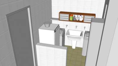 劳德室服务区卫浴装修SU模型下载_sketchup草图大师SKP模型