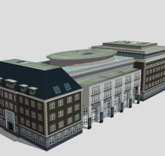 海牙中心大楼建筑SU模型下载_sketchup草图大师SKP模型