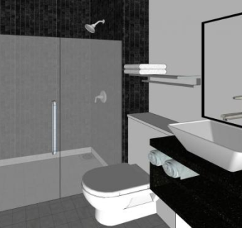 酒店卫生间卫浴SU模型下载_sketchup草图大师SKP模型