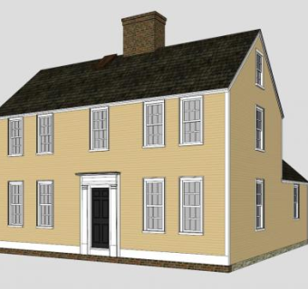 美式乡村建筑住宅SU模型下载_sketchup草图大师SKP模型