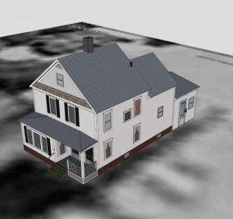 现代简朴乡村别墅SU模型下载_sketchup草图大师SKP模型