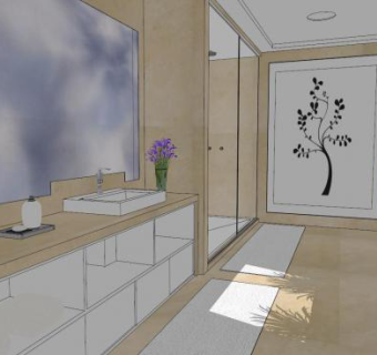 现代简约风格卫浴浴缸SU模型下载_sketchup草图大师SKP模型