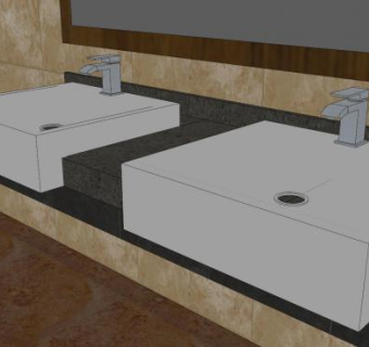 现代公共厕所SU模型下载_sketchup草图大师SKP模型