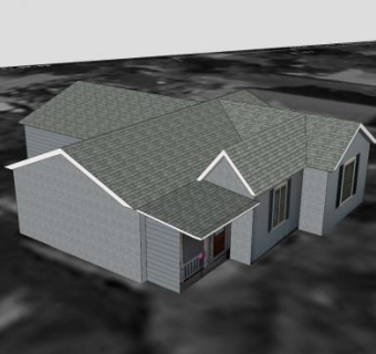 小型平房住宅SU模型下载_sketchup草图大师SKP模型