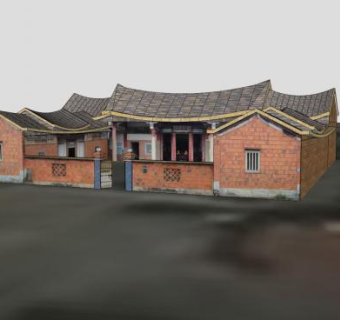 中式张氏家庙建筑SU模型下载_sketchup草图大师SKP模型