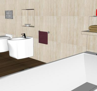 现代大型卫浴厕所SU模型下载_sketchup草图大师SKP模型